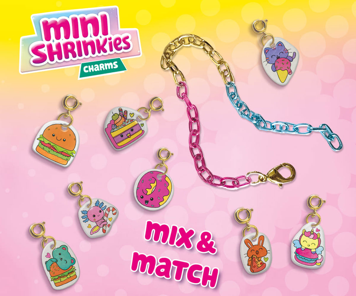 Гривни с талисмани SES Mini Shrinkies Fast Foodies, 10 талисмана