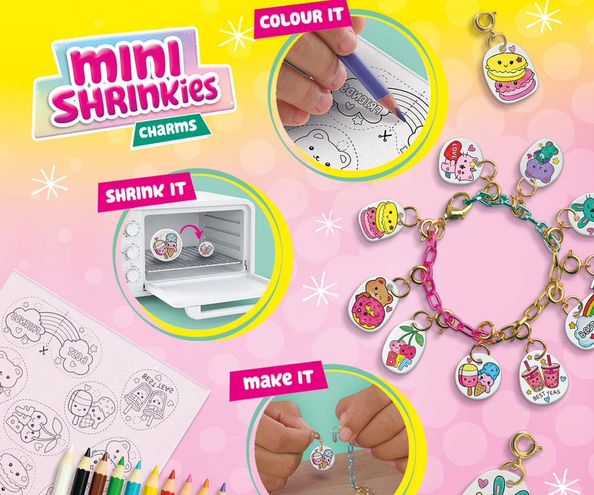Гривни с талисмани SES Mini Shrinkies Best Friends, 10 талисмана