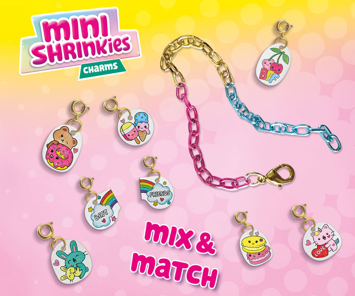Гривни с талисмани SES Mini Shrinkies Best Friends, 10 талисмана