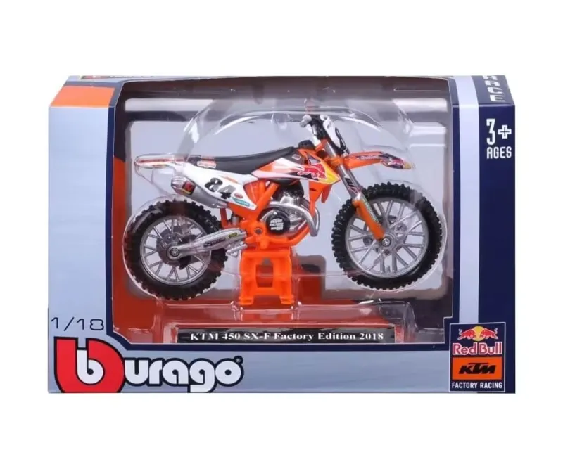 Метален мотоциклет Red Bull KTM Bburago, 1:18