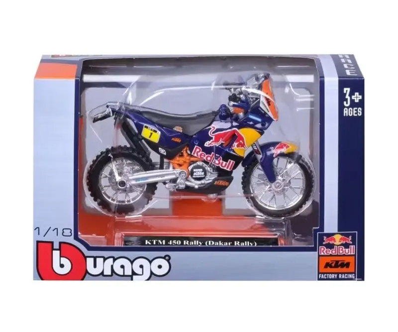 Метален мотоциклет Red Bull KTM Bburago, 1:18