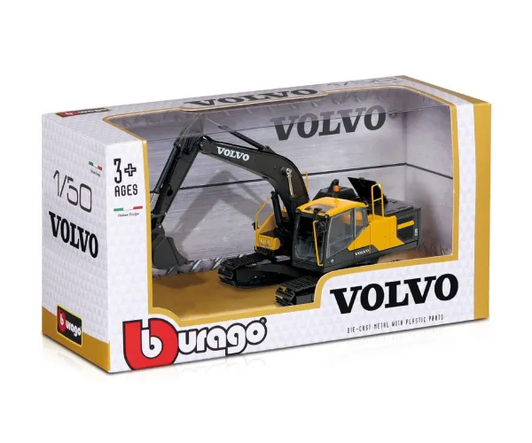 Метален модел на багер Volvo EC220E Bburago, 1:50