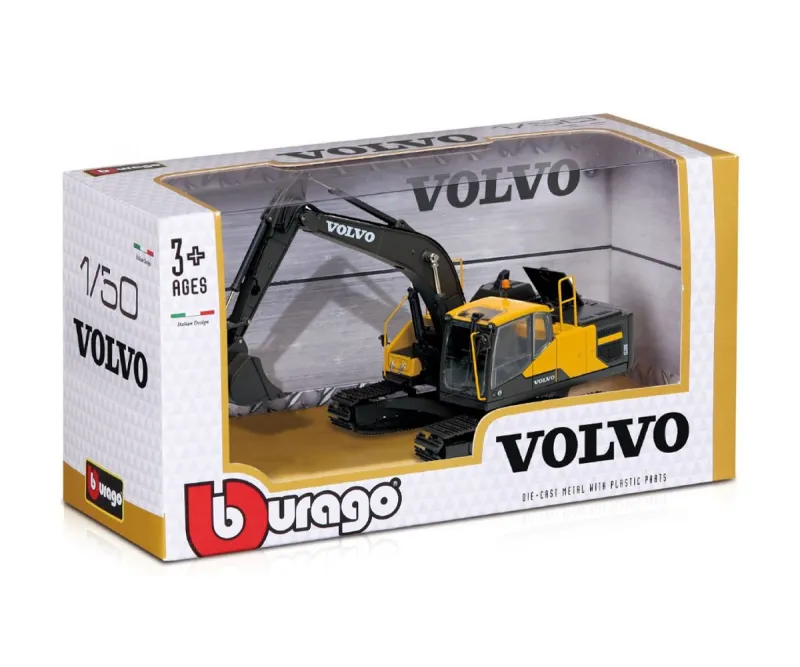 Метален модел на багер Volvo EC220E Bburago, 1:50