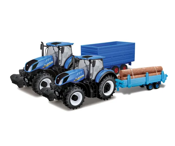 Трактор с ремарке за сено Bburago New Holland Farm 1:32