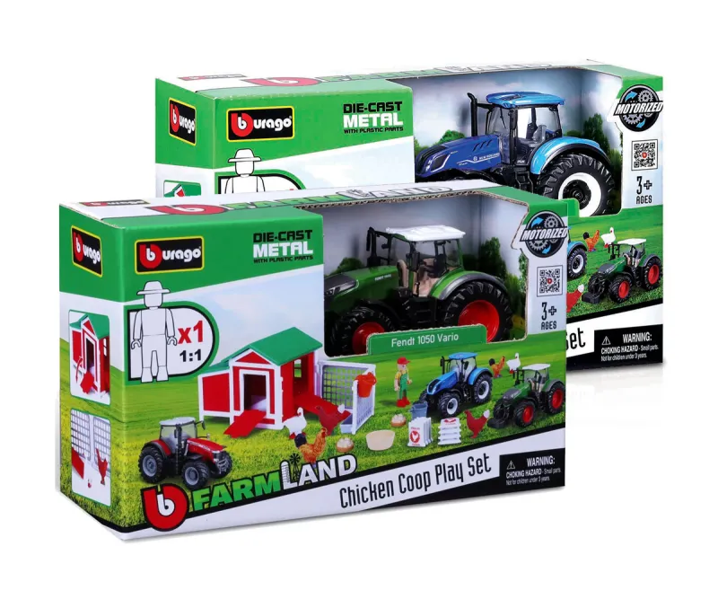 Трактор с ремарке за сено Bburago New Holland Farm 1:32