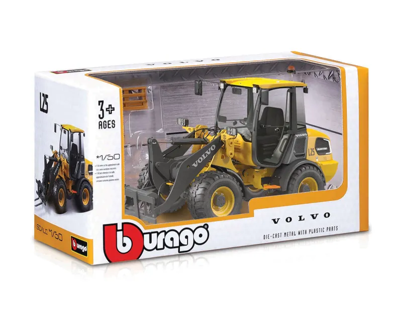 Метален модел Volvo L25 Electric с кофа Bburago, 1:50