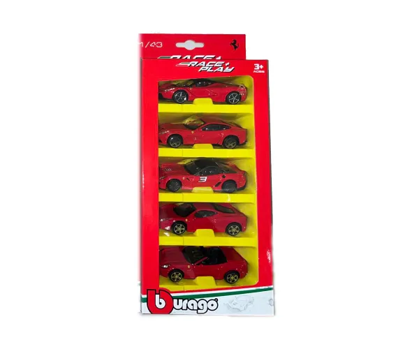 Комплект Bburago Ferrari от 5 колички в мащаб 1:43