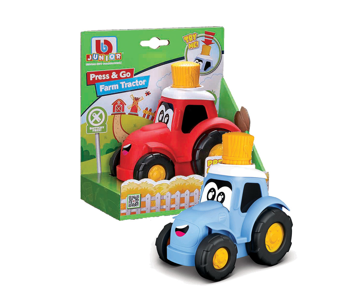 Фермерски трактор Bburago Junior Press & Go, от 9 месеца