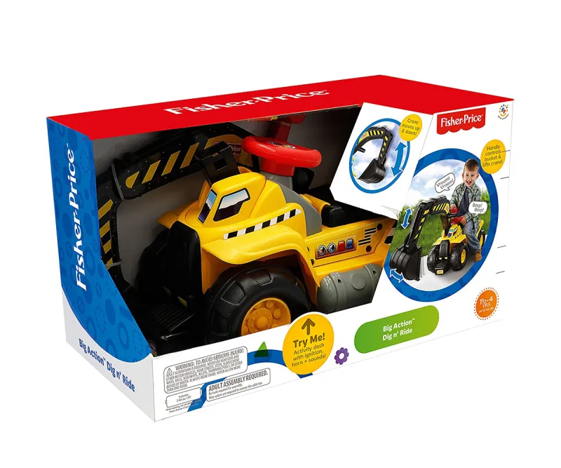 Кола за бутане Jakks Pacific Fisher-Price Екскаватор