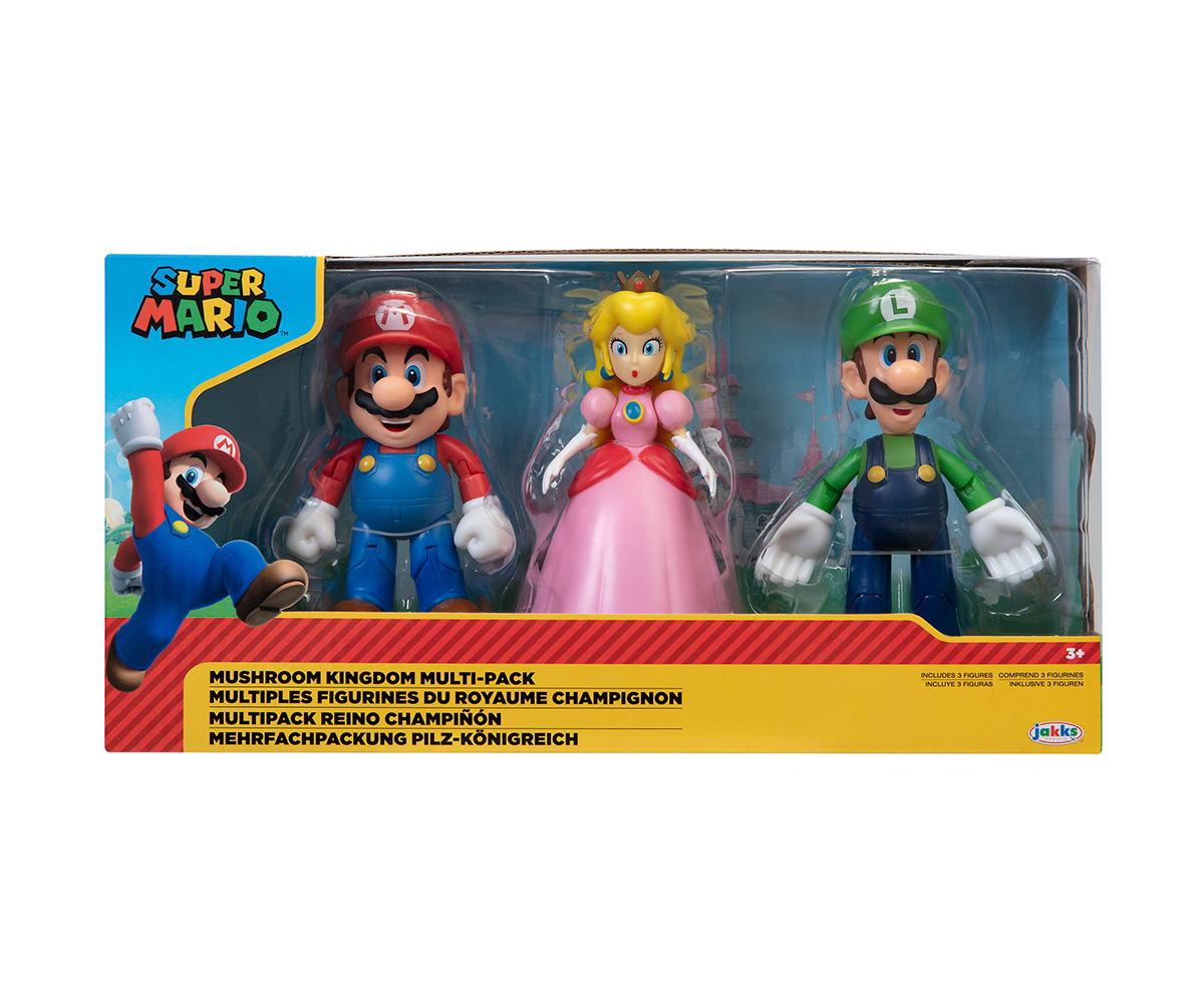 Супер Марио – комплект 3 фигурки 10 см Mushroom Kingdom