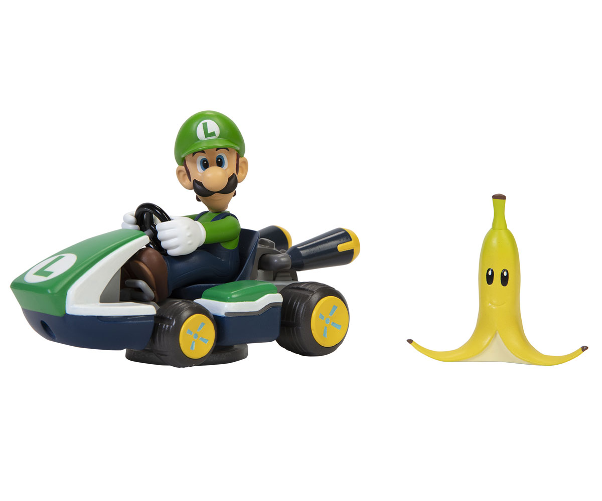Картинг автомобил Jakks Pacific Супер Марио – Луиджи с банан