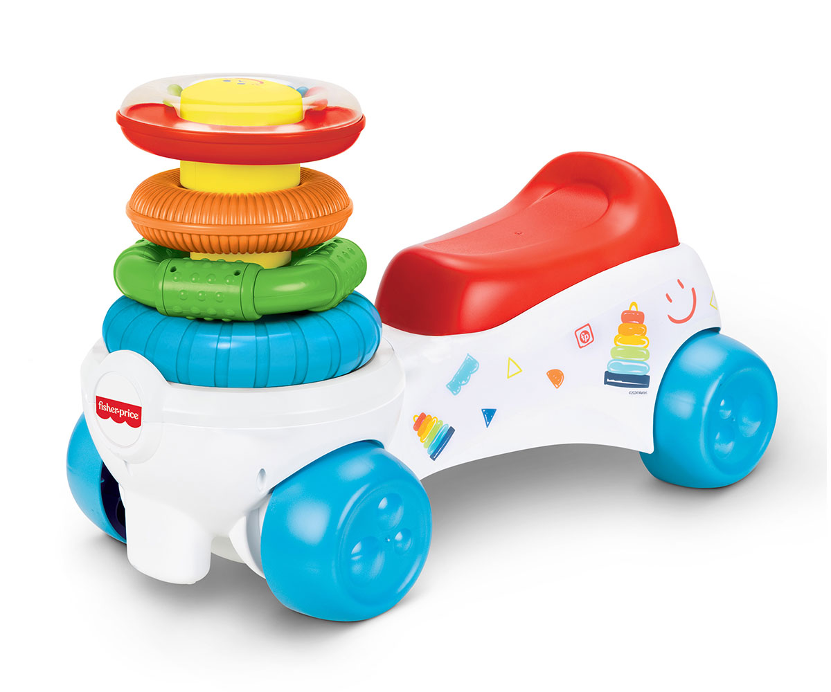 Кола за бутане Fisher-Price Rock-a-Stack с цветни рингове