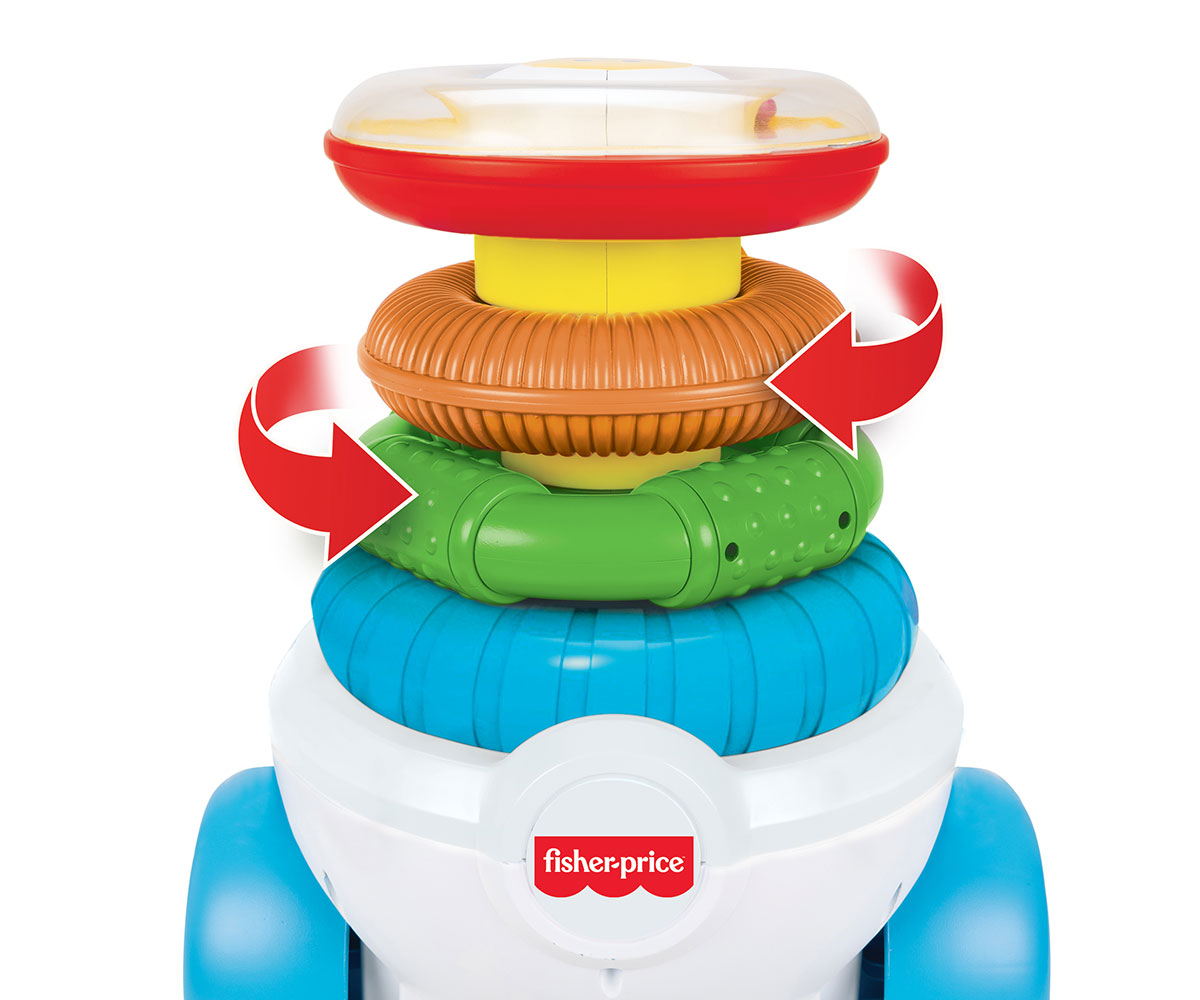 Кола за бутане Fisher-Price Rock-a-Stack с цветни рингове