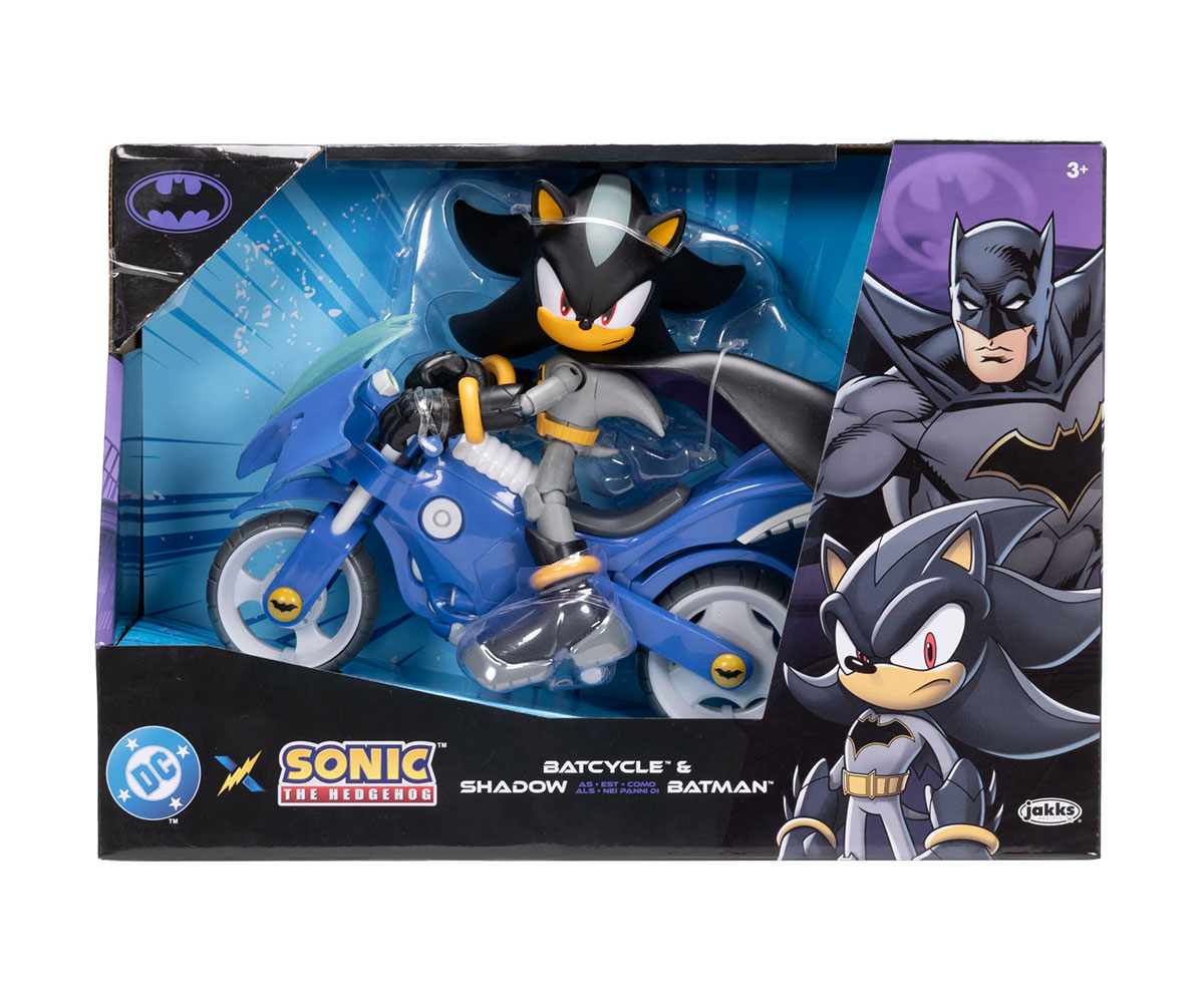Шадоу като Батман с Батмотоциклет DC x Sonic, 12.7 см
