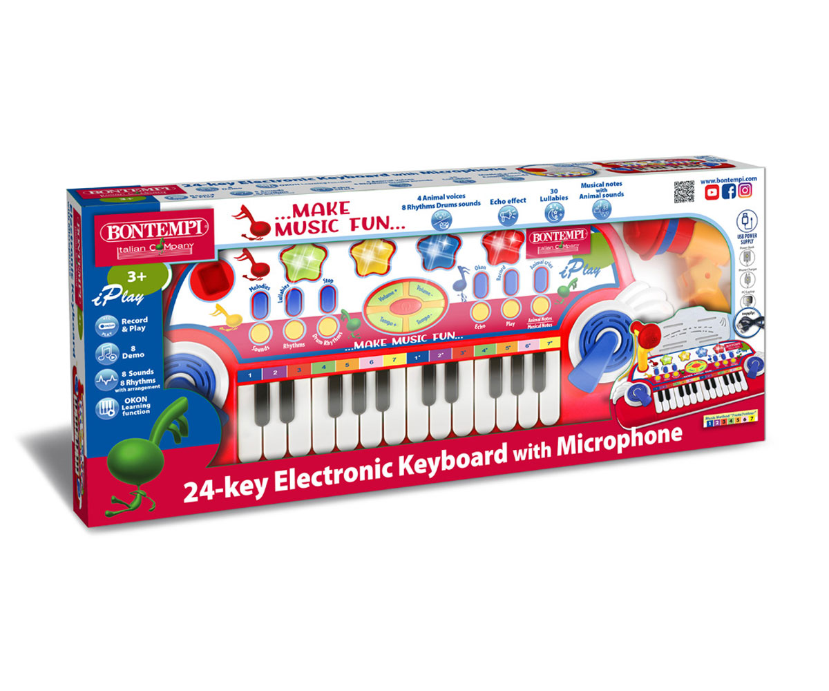 Синтезатор Bontempi 12 2932, 24 клавиша, микрофон