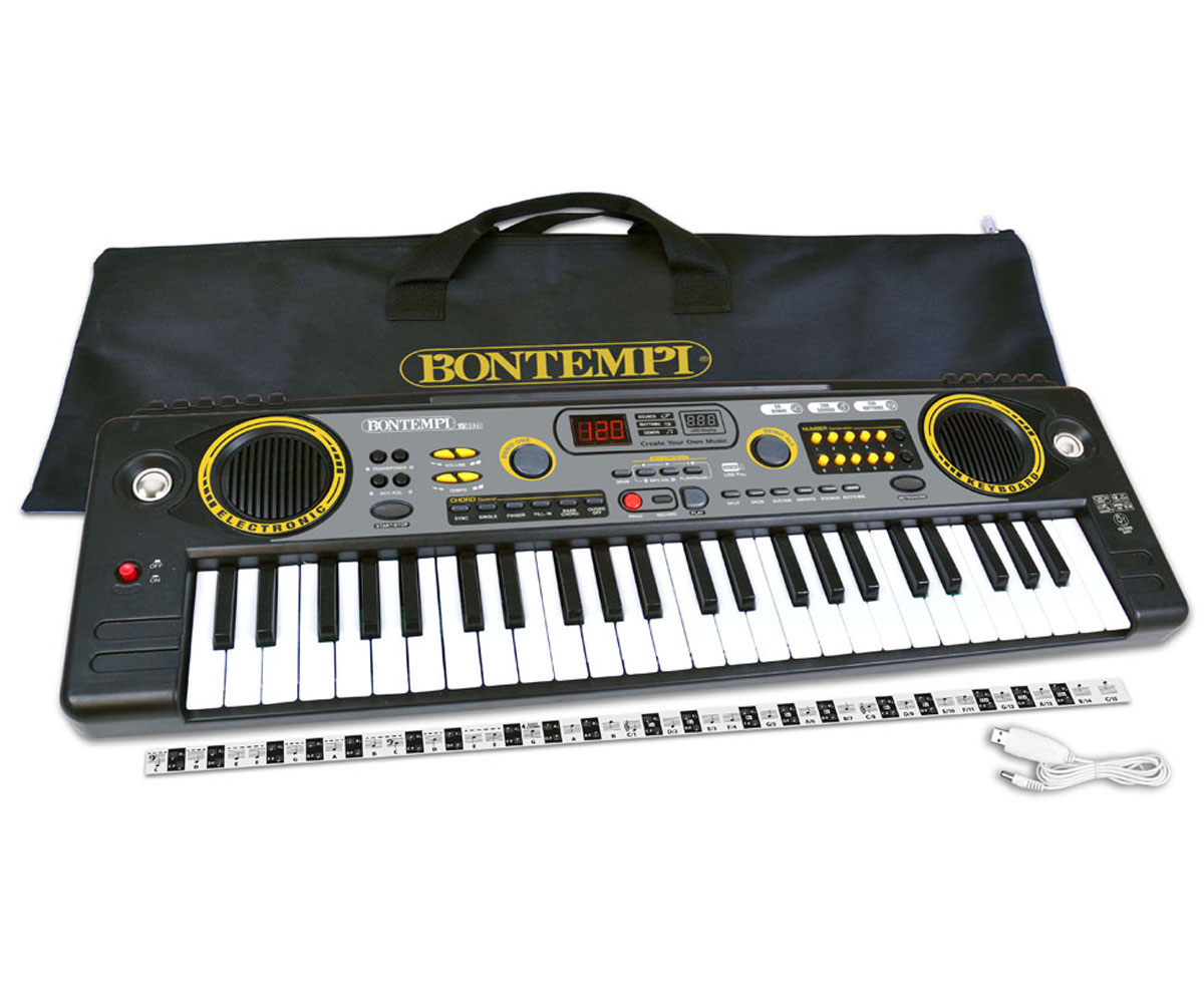 Синтезатор Bontempi с 49 клавиша, чанта и USB кабел