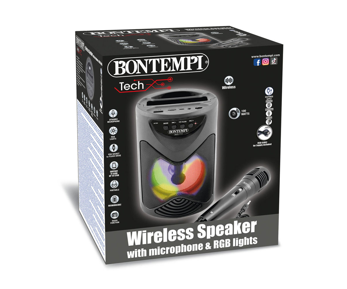 Безжична колонка Bontempi 49 1010 с микрофон и RGB светлини