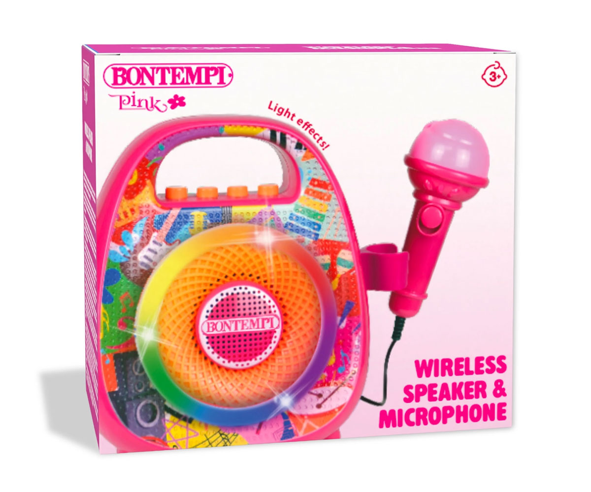 Мини синтезатор Bontempi с 24 клавиша, розов, 25 песни