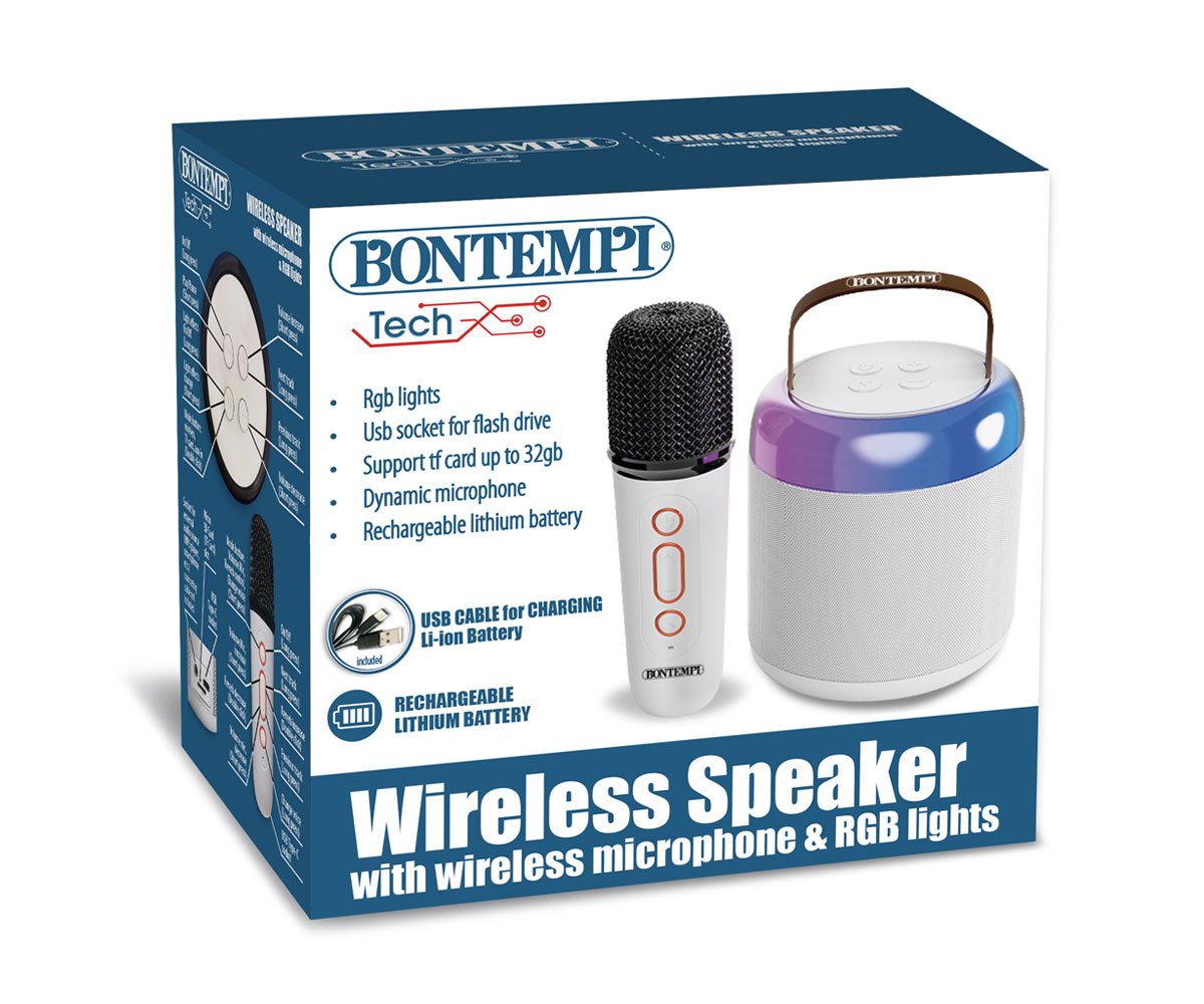 Мини безжична колонка Bontempi 49 0210 с безжичен микрофон