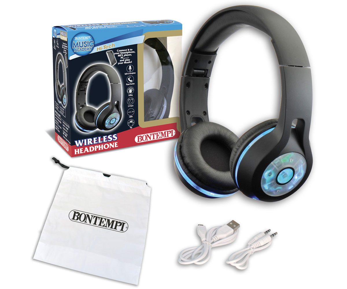 Bluetooth слушалки Bontempi 48 3001 със светлина, черни