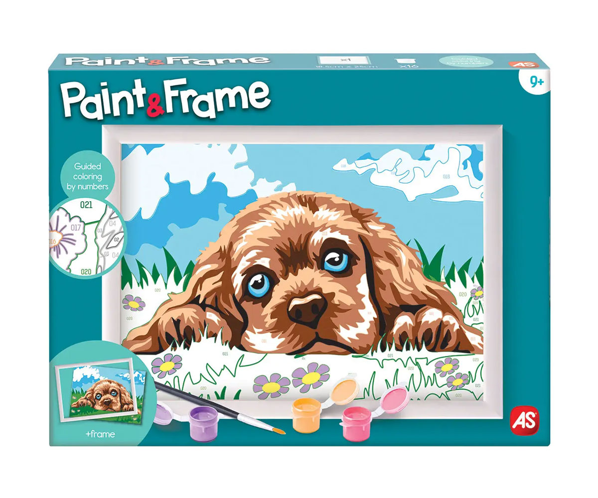 Рисуване по номера AS Company Paint & Frame Кученце с рамка