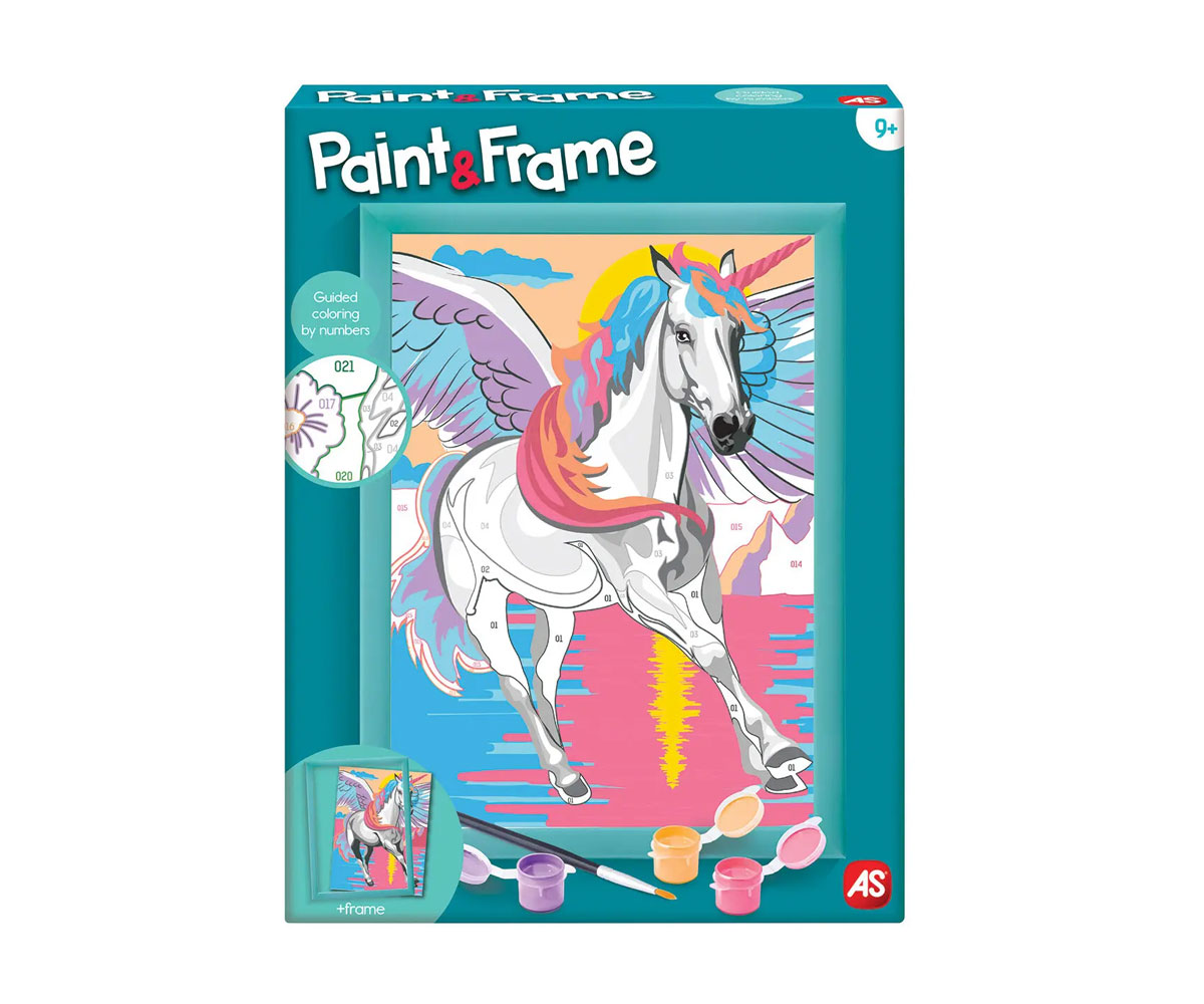 Рисуване по номера AS Company Paint & Frame Магичен еднорог с рамка