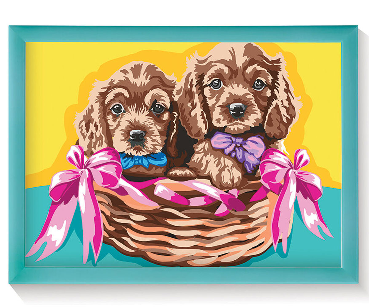 Рисуване по номера AS Paint & Frame – Кученца, 16 бои
