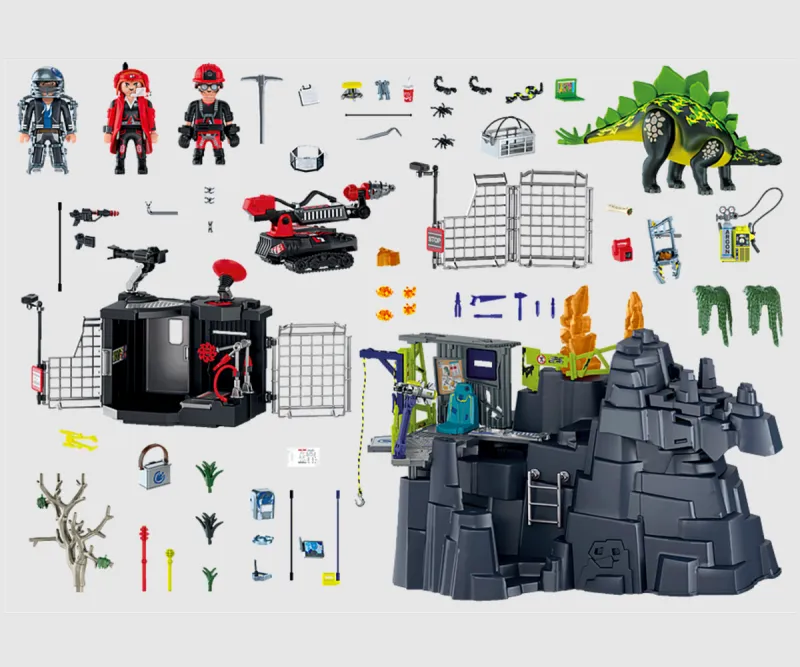 Playmobil 70623 Скалата на Дино с динозавър, 242 елемента