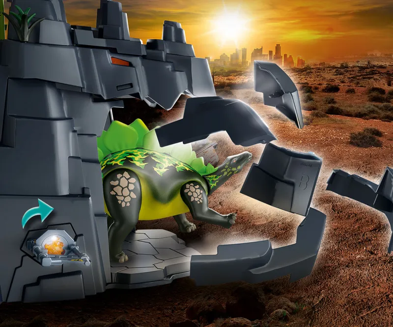 Playmobil 70623 Скалата на Дино с динозавър, 242 елемента