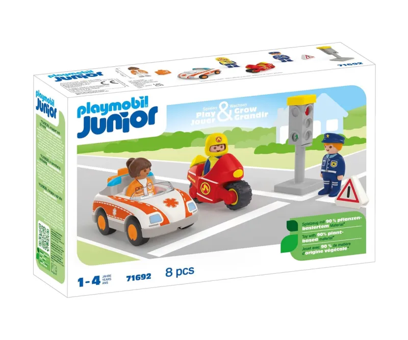 Playmobil Junior Ежедневни герои – линейка, мотор и светофар