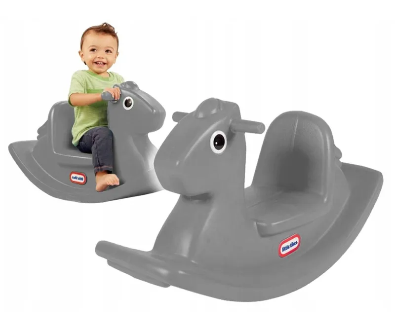 Люлеещ се кон Little Tikes, сив, за деца 12м–3г., до 22 кг
