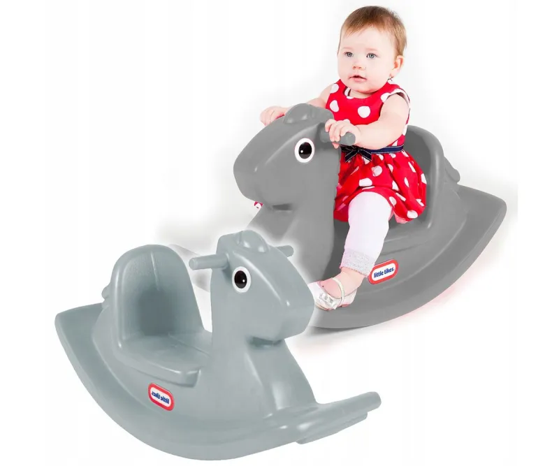 Люлеещ се кон Little Tikes, сив, за деца 12м–3г., до 22 кг