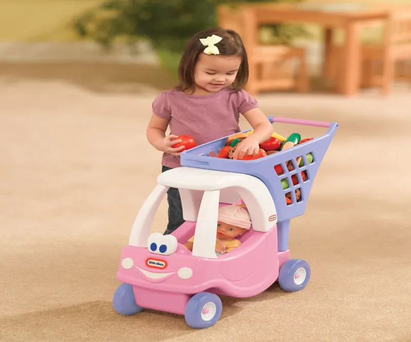 Количка за пазаруване Little Tikes, розова, 67 см