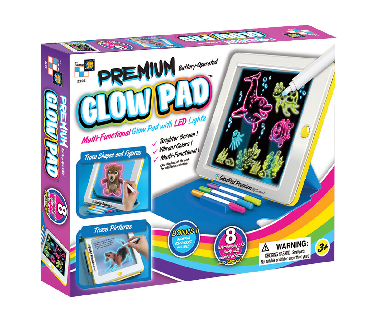 Светеща дъска за рисуване Premium Glow Pad, 8 LED светлини