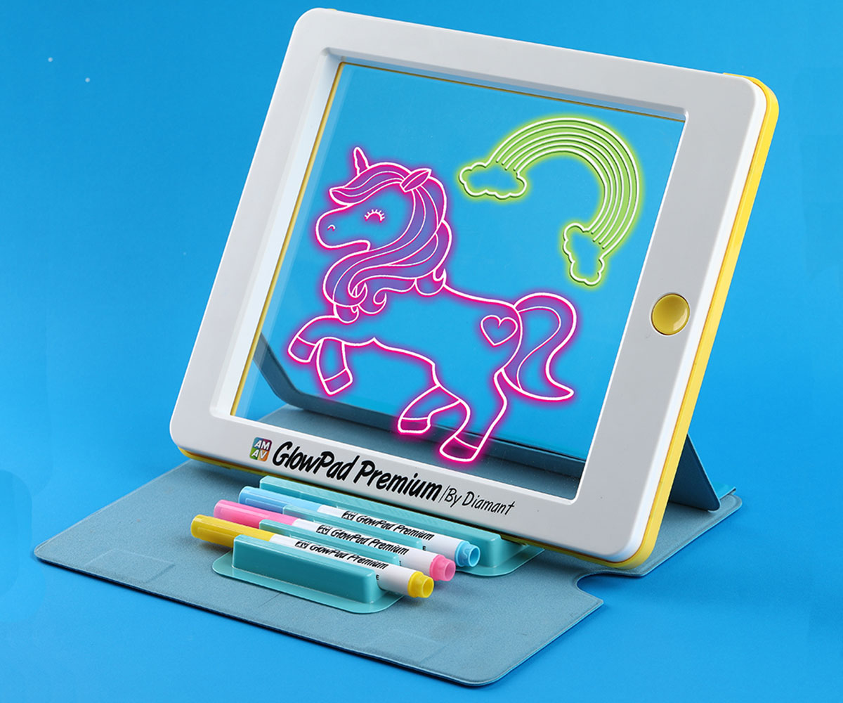 Светеща дъска за рисуване Premium Glow Pad, 8 LED светлини