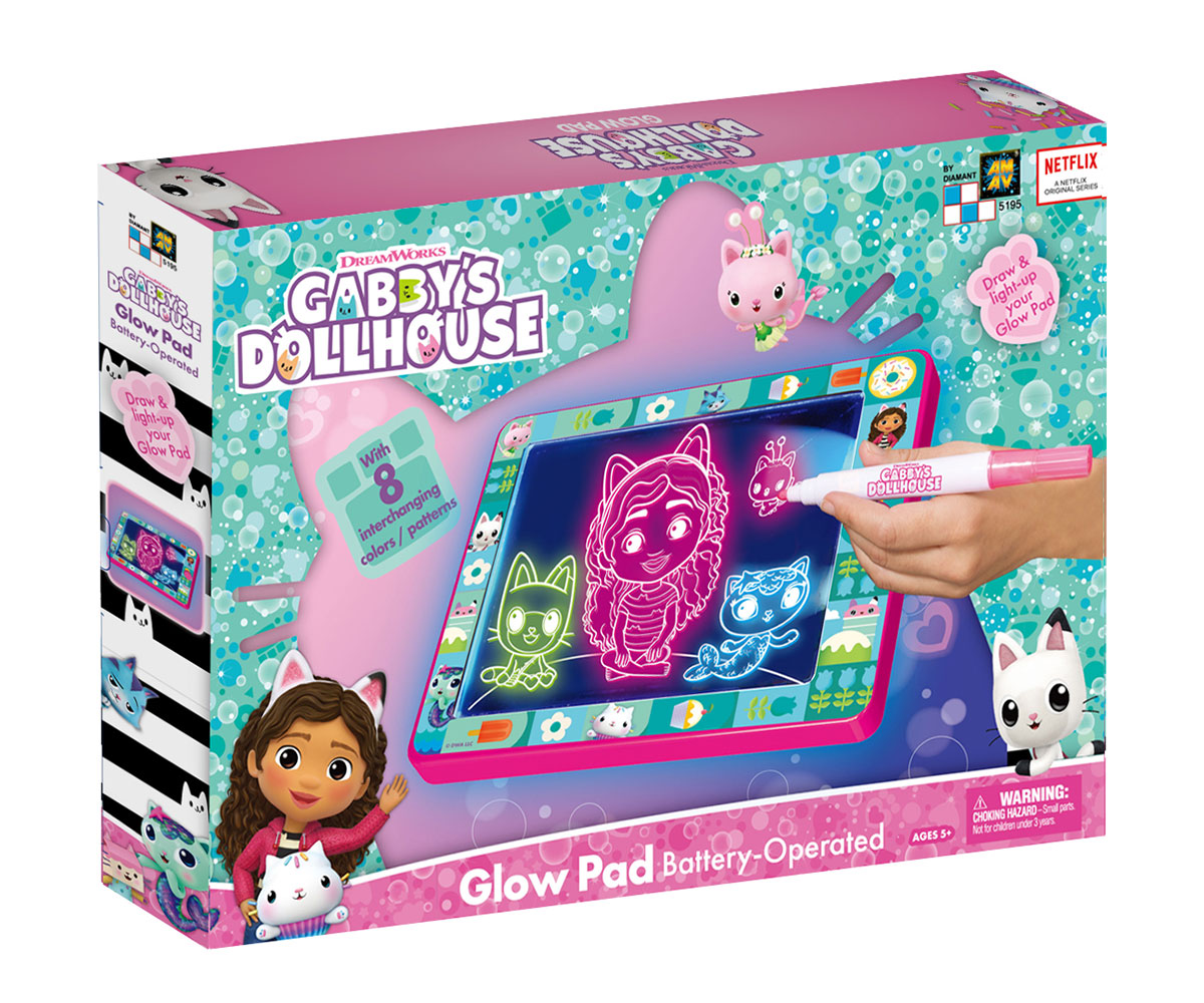 Светеща дъска за рисуване Gabby's Dollhouse, 8 режима