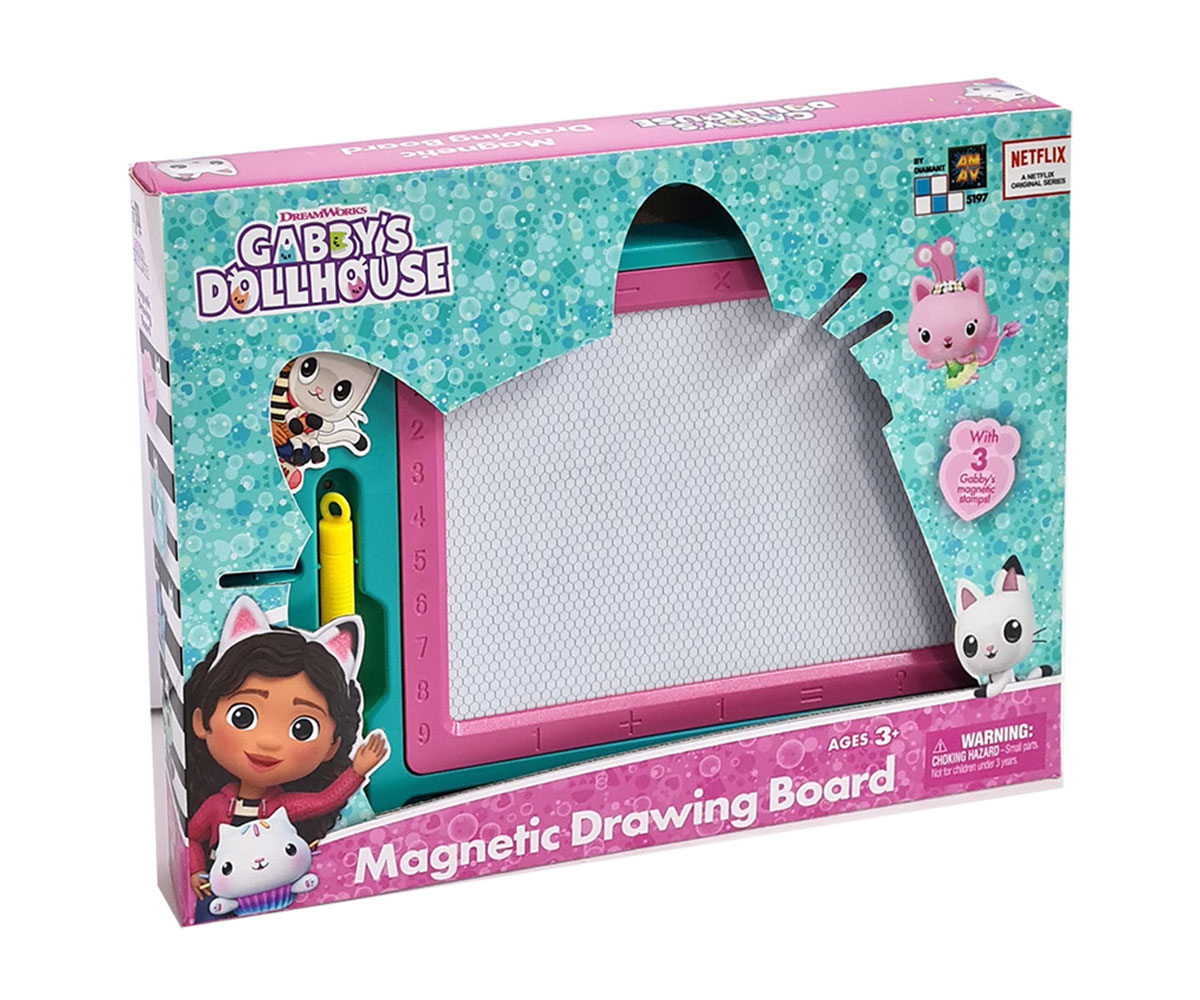 Магнитна дъска за рисуване Gabby's Dollhouse с 3 печата