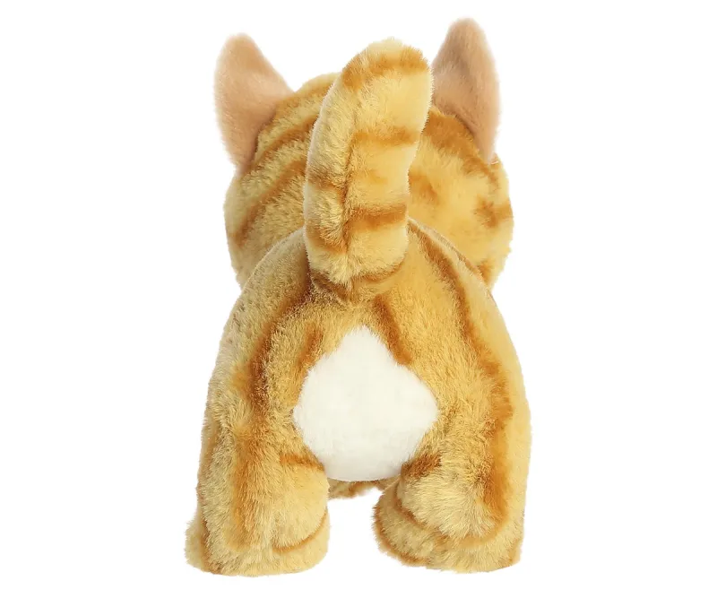Плюшена играчка Еко коте с оранжеви ивици Aurora, 15 см