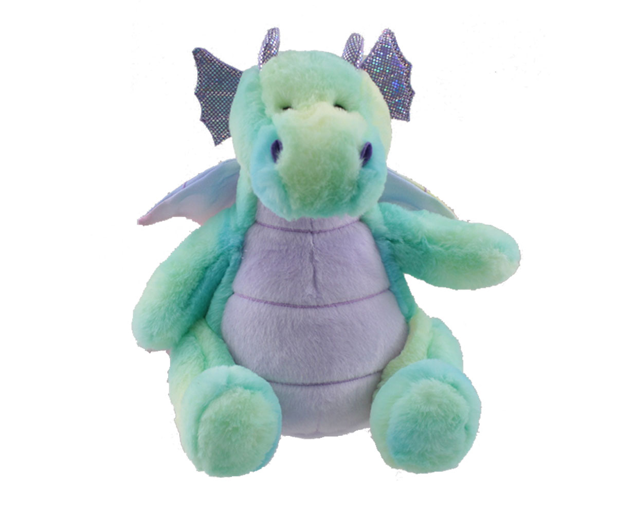 Плюшена играчка Aurora Miyoni Дракон в цвят мента, 22 см