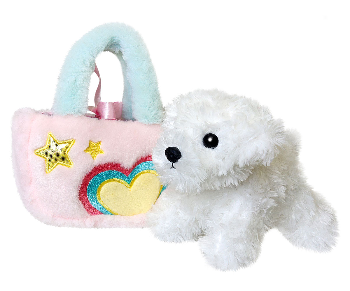 Плюшено куче Aurora Fancy Pals в чантичка, 18 см