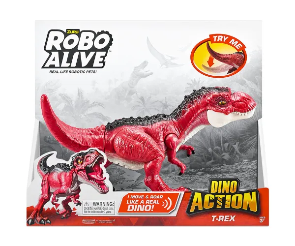 Робо динозавър Т-Рекс ZURU Robo Alive Dino Action, червен