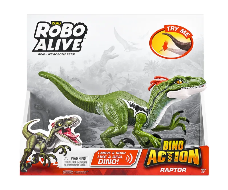 Робо динозавър Раптор ZURU Robo Alive Dino Action, зелен