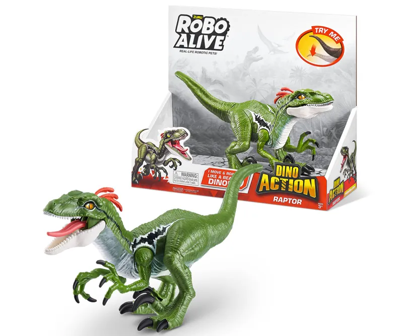 Робо динозавър Раптор ZURU Robo Alive Dino Action, зелен