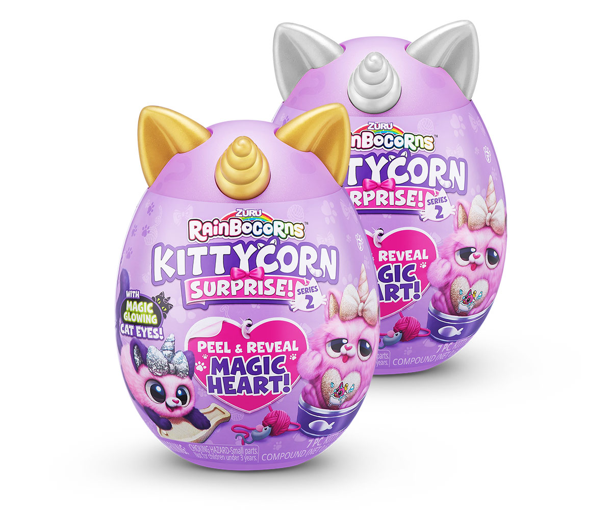 Плюшено коте-изненада ZURU Rainbocorns Kittycorn, серия 2