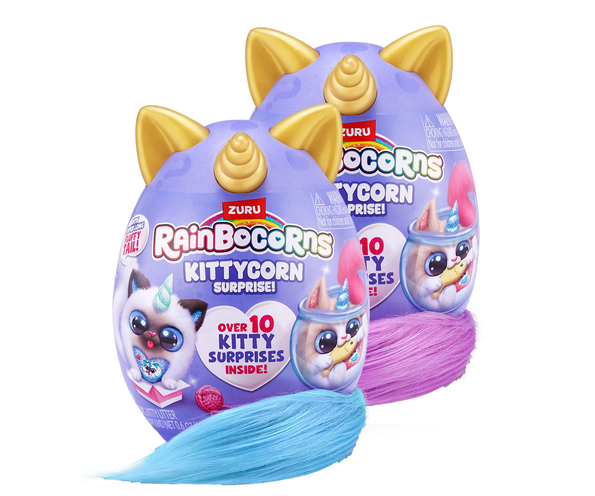 Плюшено коте Rainbocorns Kittycorn ZURU, серия 9 – 10+ изненади