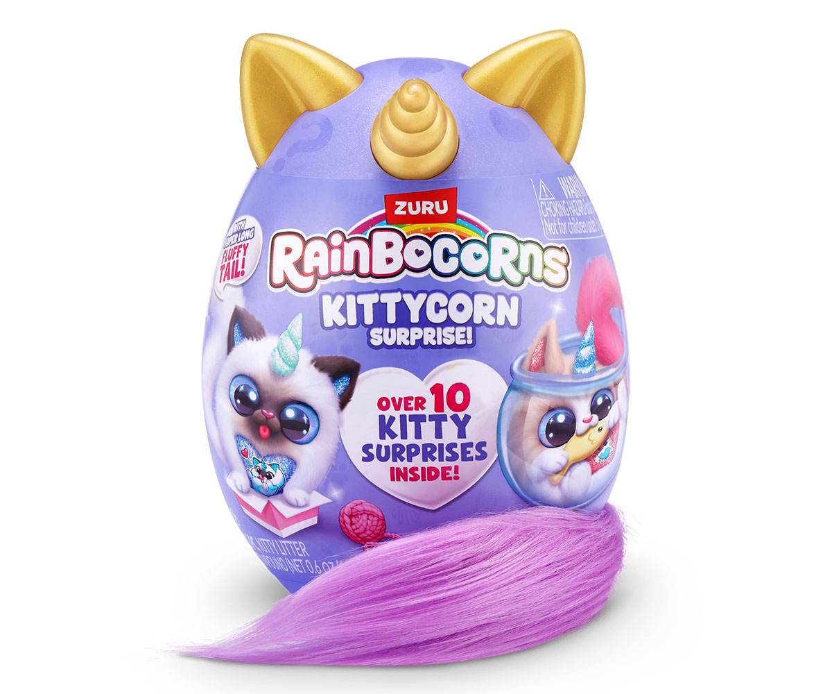 Плюшено коте Rainbocorns Kittycorn ZURU, серия 9 – 10+ изненади