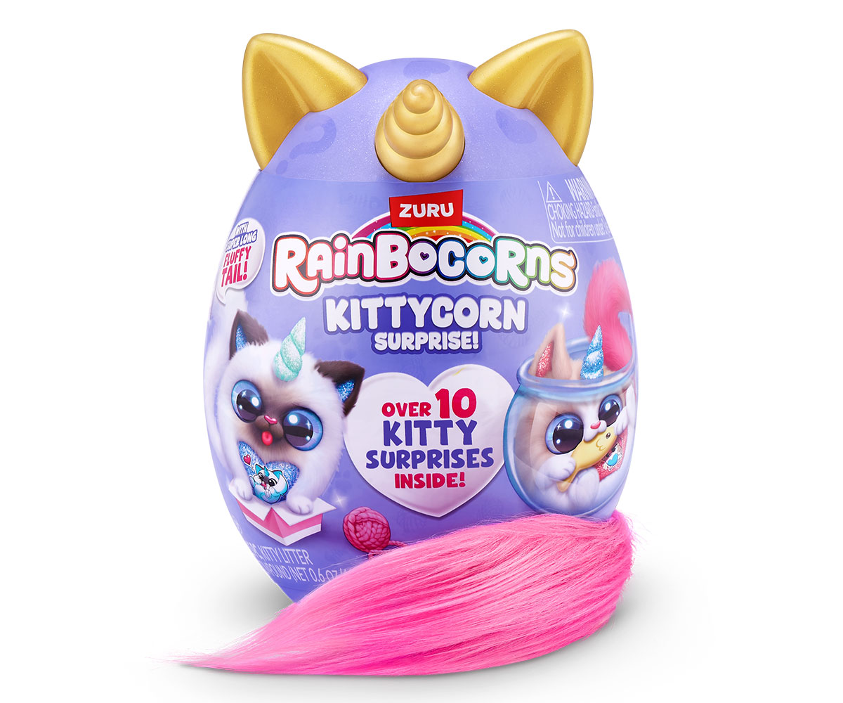 Плюшено коте Rainbocorns Kittycorn ZURU, серия 9 – 10+ изненади