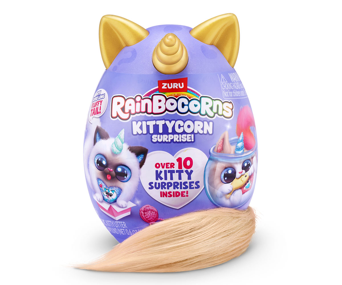 Плюшено коте Rainbocorns Kittycorn ZURU, серия 9 – 10+ изненади