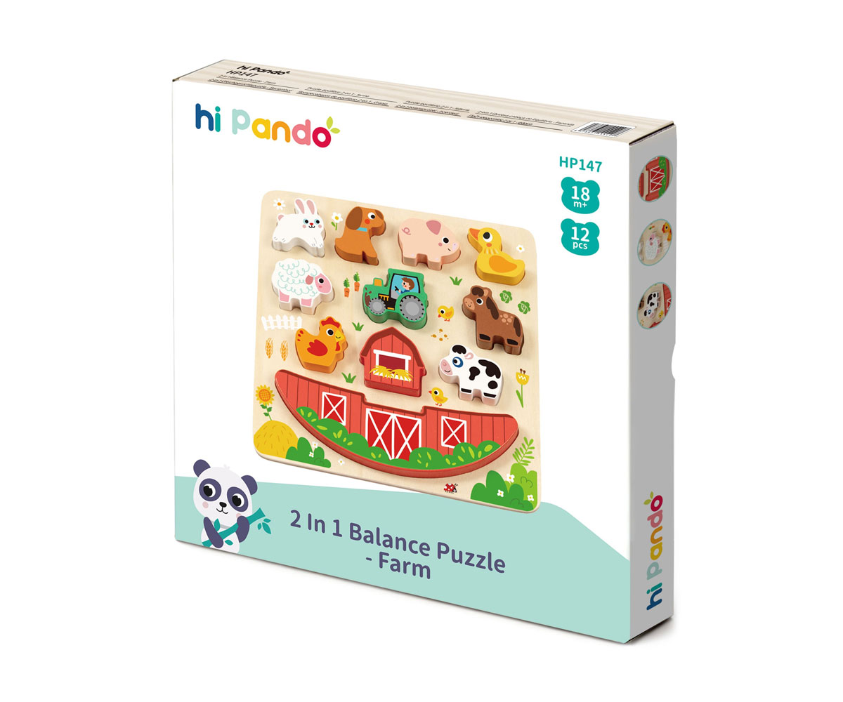 Дървена игра за подреждане и зъбни колела hi Pando