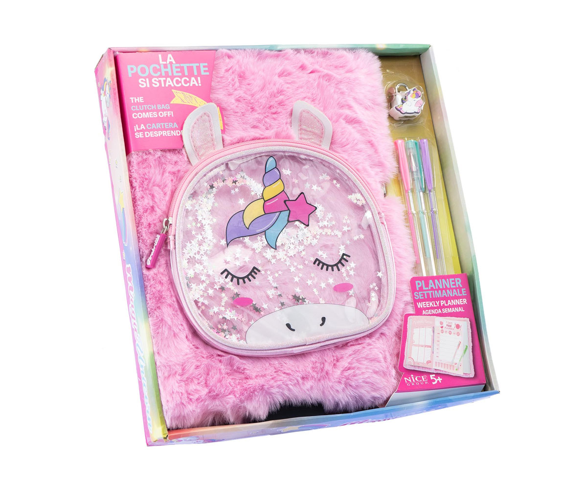 Nice Magic Unicorn плюшен дневник А4 с несесер еднорог